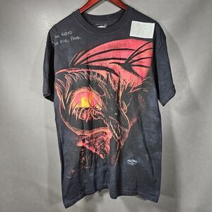 Skulbone Dragon Sample Shirt Men Medium Hellfire Dragon Marked Tee Has Writing